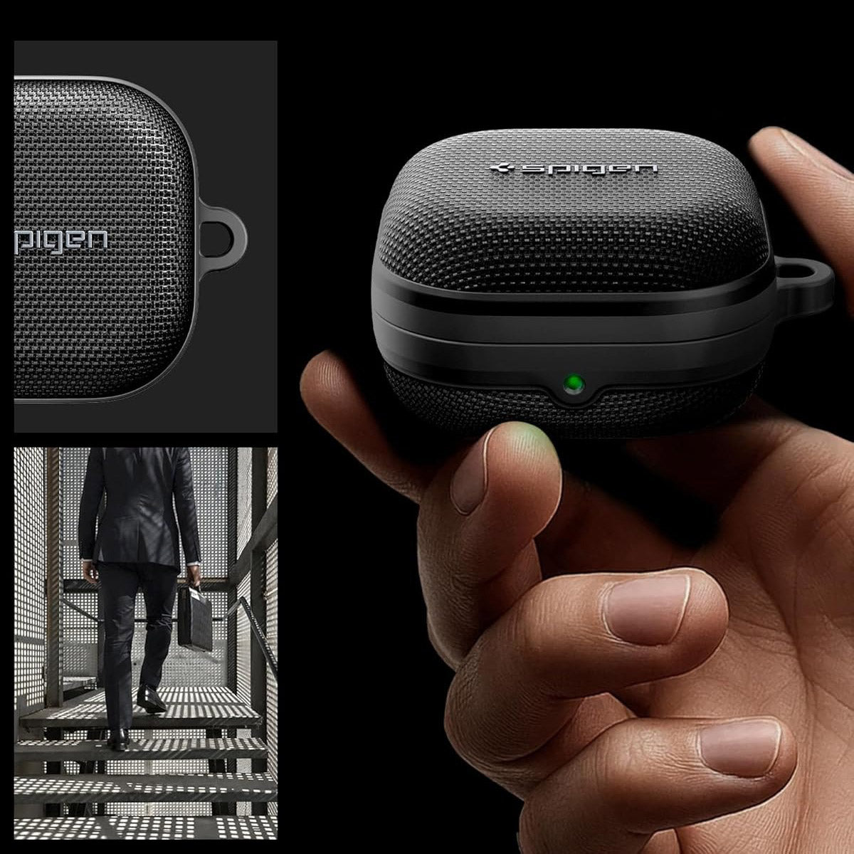 Schutzhülle für Galaxy Buds 4 / 4 Pro, Spigen Classic Fit, Schwarz