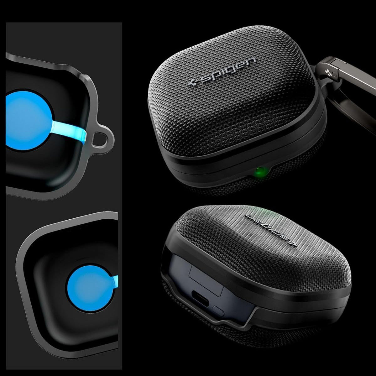 Schutzhülle für Galaxy Buds 4 / 4 Pro, Spigen Classic Fit, Schwarz