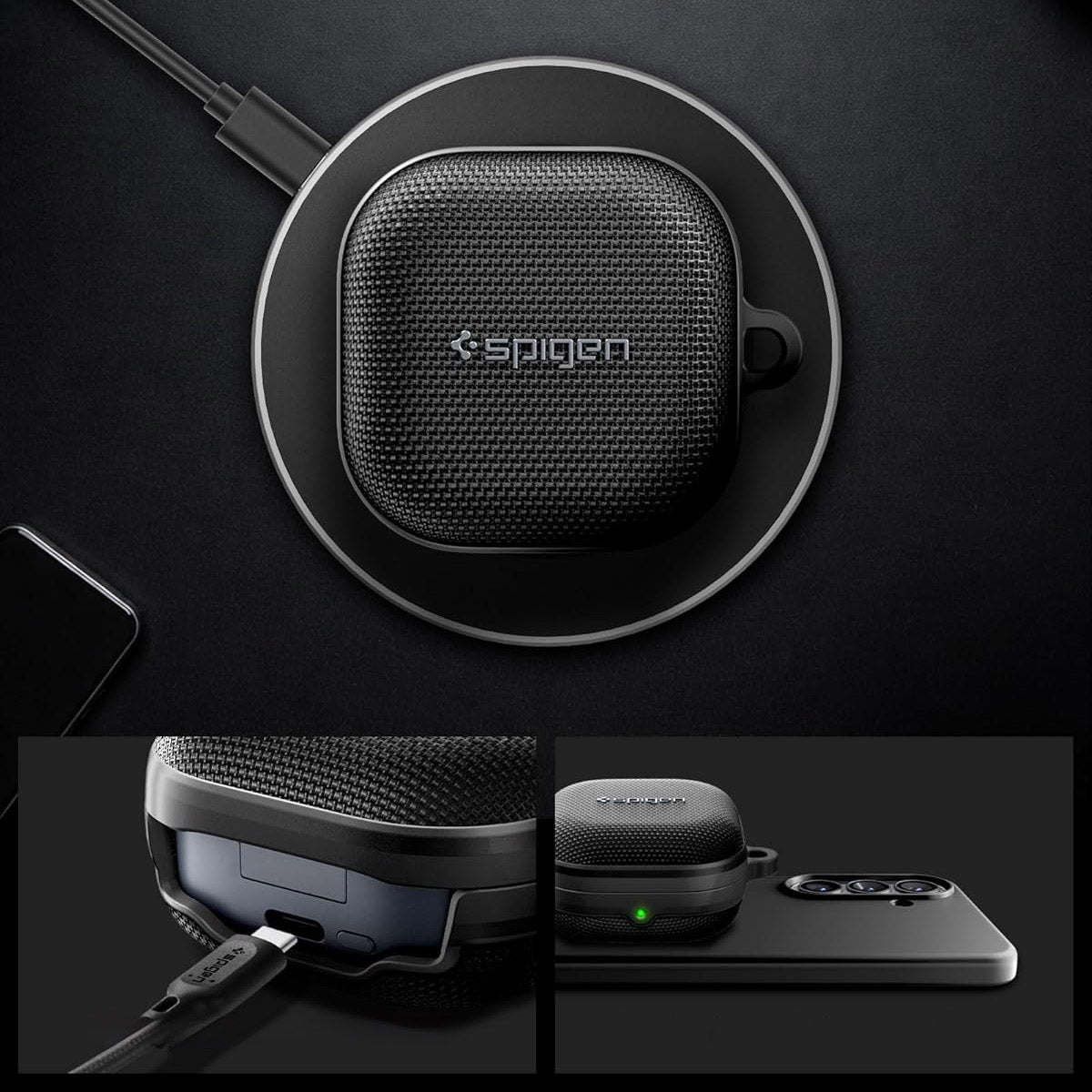 Schutzhülle für Galaxy Buds 4 / 4 Pro, Spigen Classic Fit, Schwarz