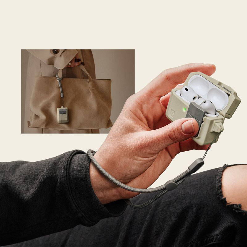 Hülle mit Schlüsselband für AirPods Pro 3, Spigen Classic LS, Beige