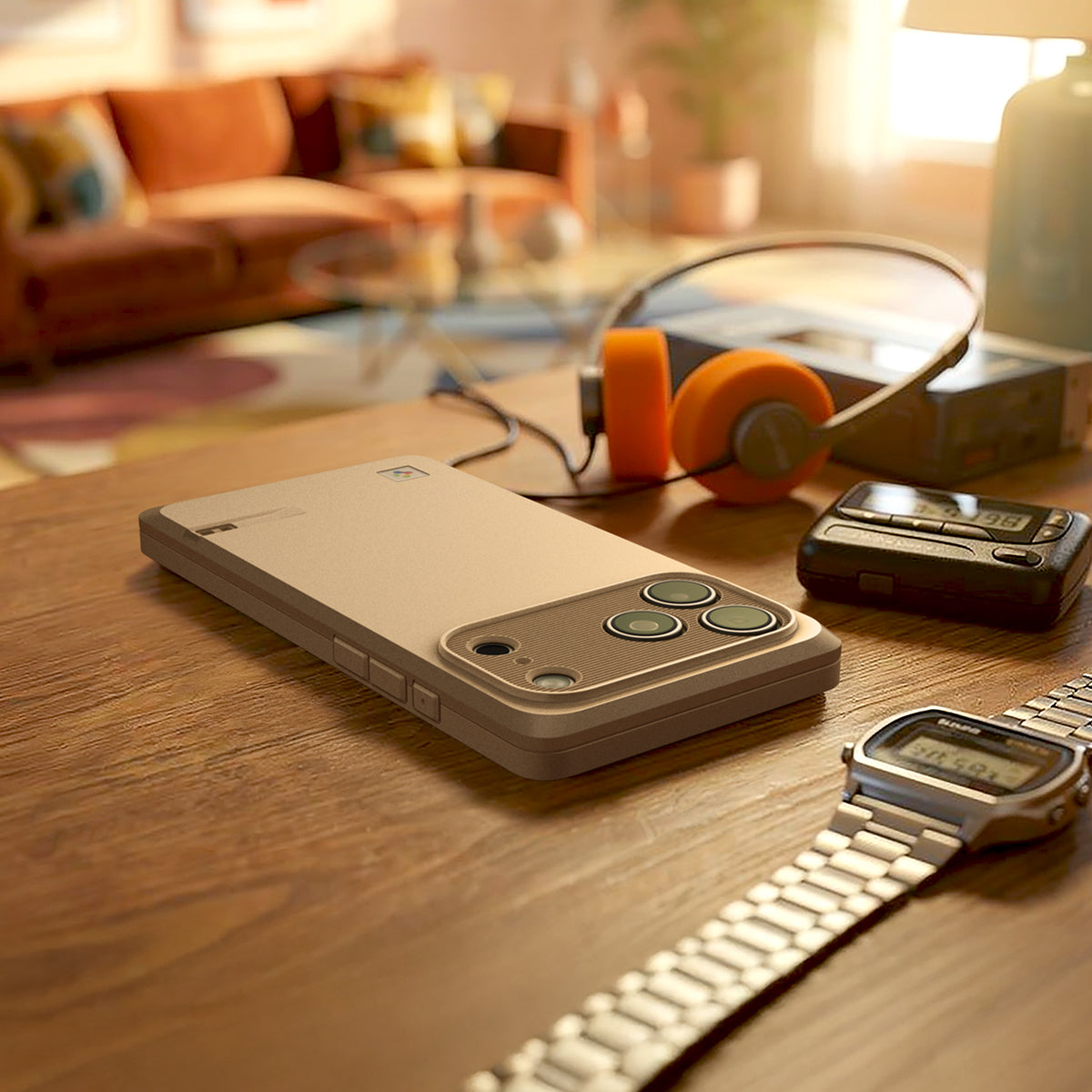 Handyhülle für iPhone 17 Pro Max, Spigen Classic LS mit MagSafe, Beige