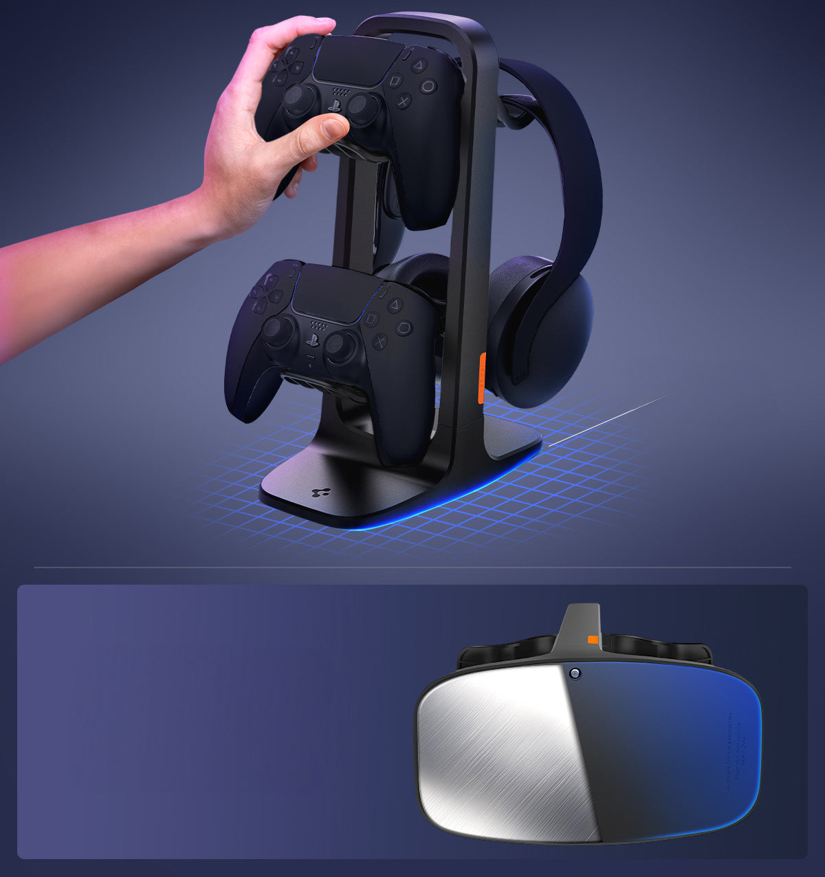 Spigen Headphone Stand VG400 für Kopfhörer und Controller PS5 / XBOX / Switch Pro / PC, Schwarz