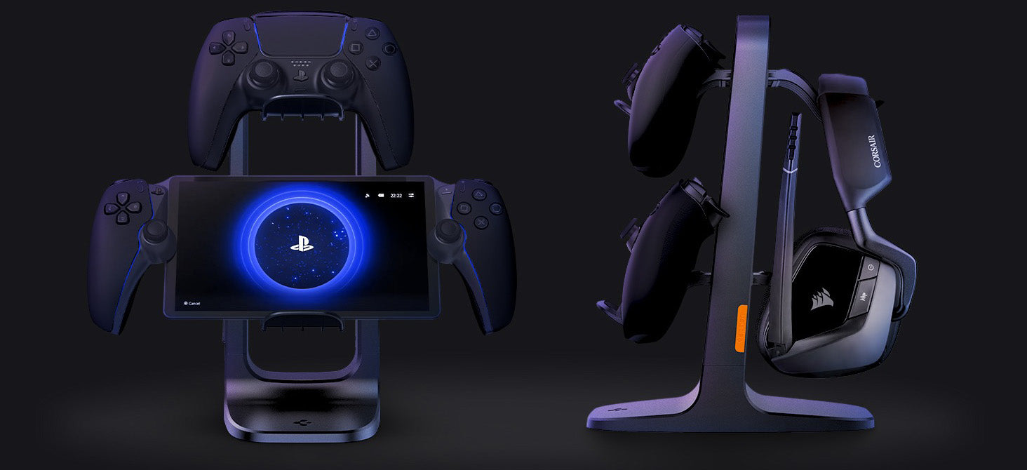 Spigen Headphone Stand VG400 für Kopfhörer und Controller PS5 / XBOX / Switch Pro / PC, Schwarz