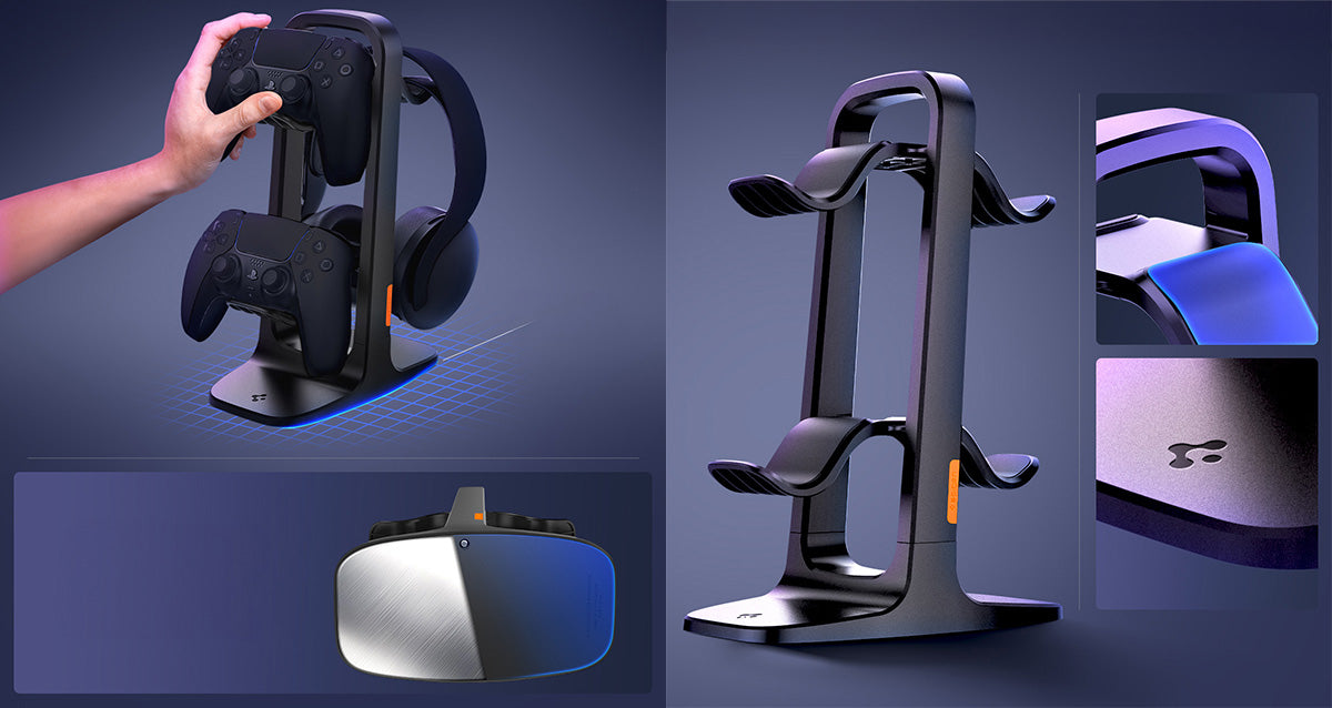 Spigen Headphone Stand VG400 für Kopfhörer und Controller PS5 / XBOX / Switch Pro / PC, Schwarz