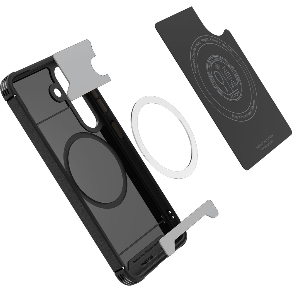 Handyhülle für Galaxy S25, Spigen Core Armor Mag mit MagSafe, Schwarz