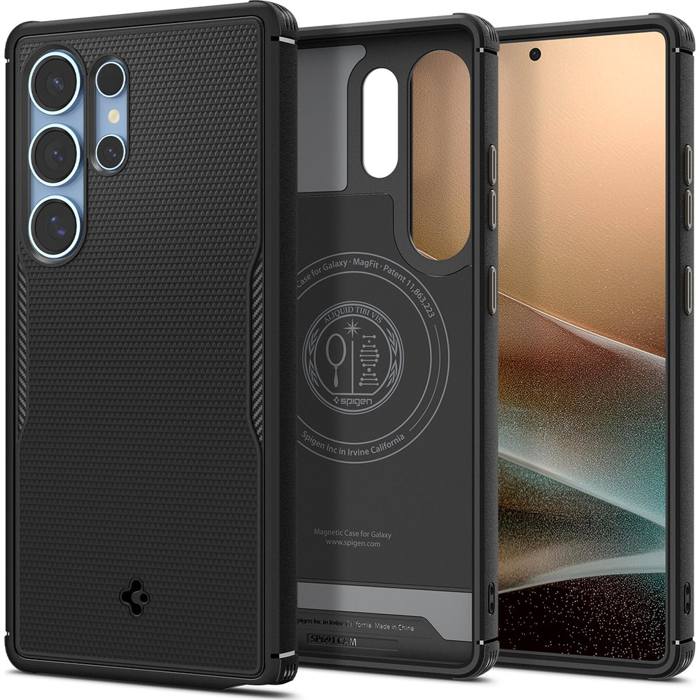 Handyhülle für Galaxy S25 Ultra, Spigen Core Armor Mag mit MagSafe, Schwarz