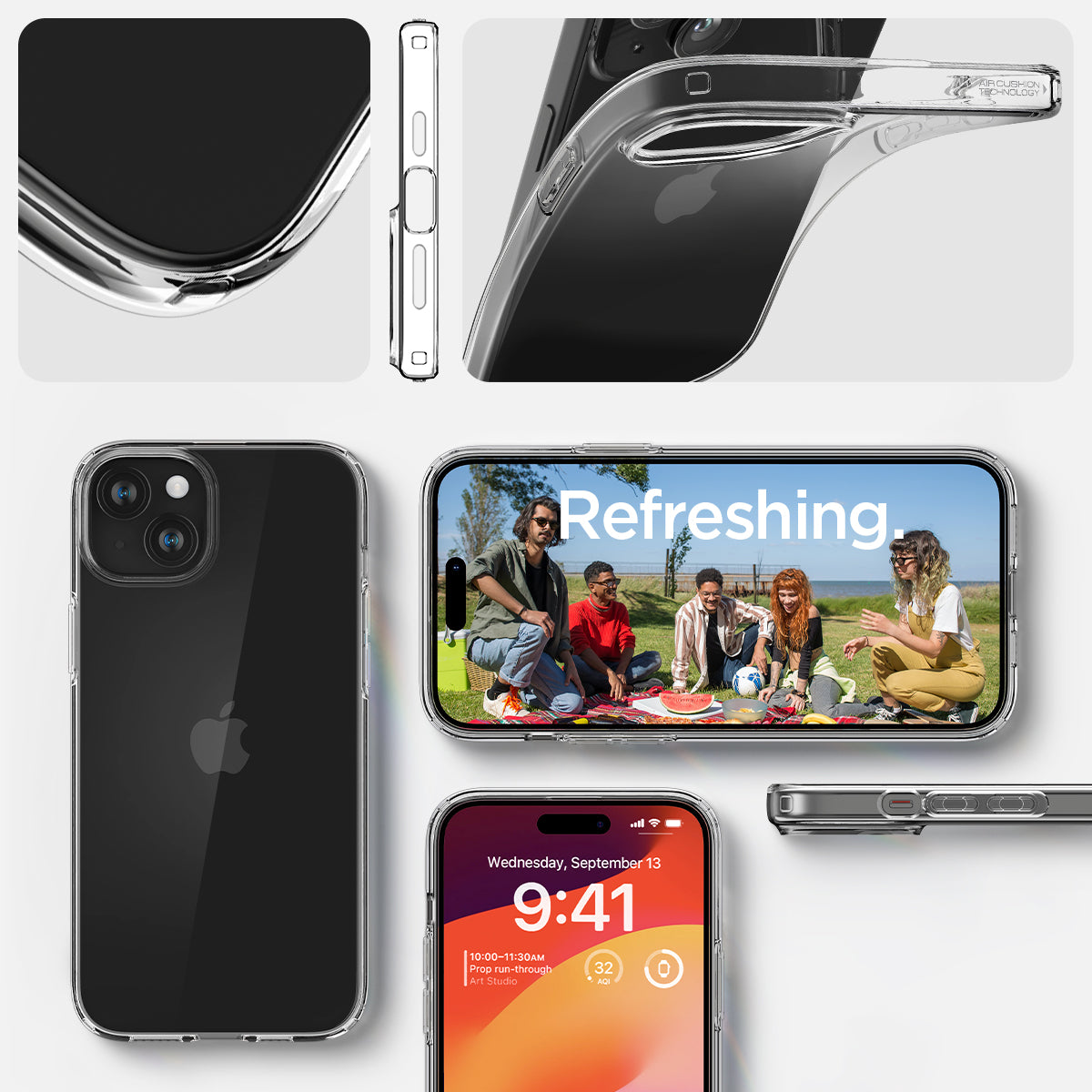 Schutzhülle Spigen Crystal Flex für Apple iPhone 15, Transparent
