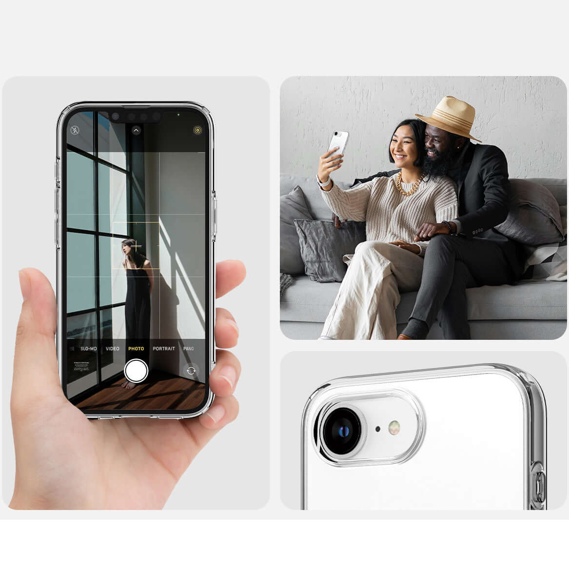 Handyhülle für iPhone 17e / 16e, Spigen Crystal Flex Mag für MagSafe, Transparent-Weiß