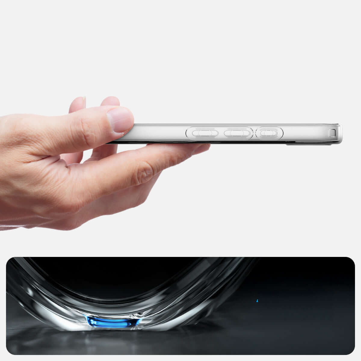 Handyhülle für iPhone 17e / 16e, Spigen Crystal Flex Mag für MagSafe, Transparent-Weiß