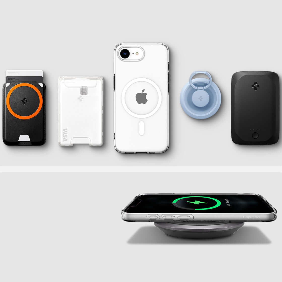 Handyhülle für iPhone 17e / 16e, Spigen Crystal Flex Mag für MagSafe, Transparent-Weiß