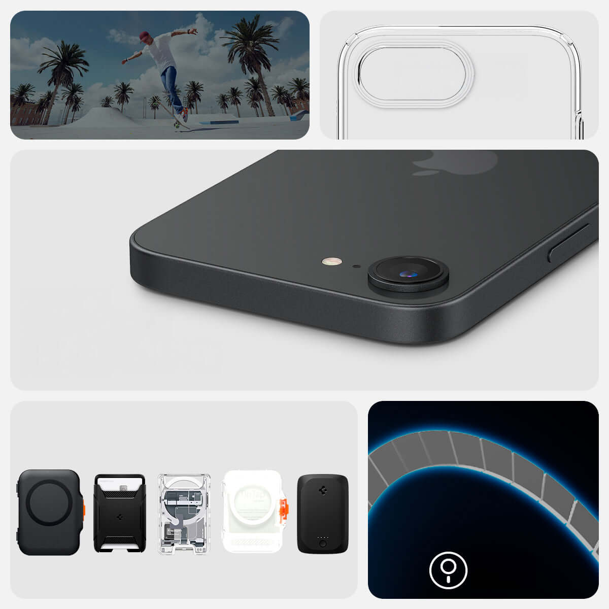 Handyhülle für iPhone 17e / 16e, Spigen Crystal Flex Mag für MagSafe, Transparent-Weiß
