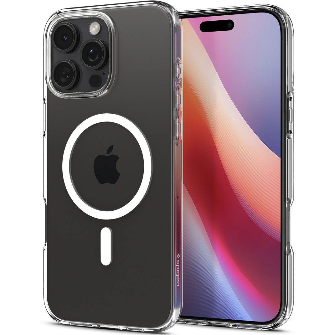 Handyhülle für iPhone 16 Pro Max, Spigen Crystal Flex Mag mit MagSafe, Transparent-Weiß