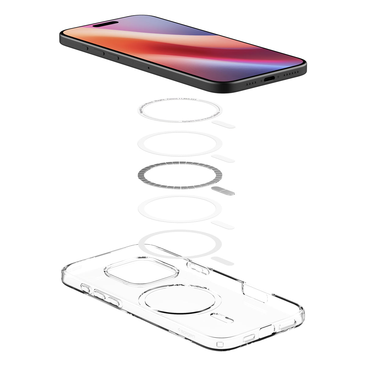 Handyhülle für iPhone 16 Pro Max, Spigen Crystal Flex Mag mit MagSafe, Transparent-Weiß
