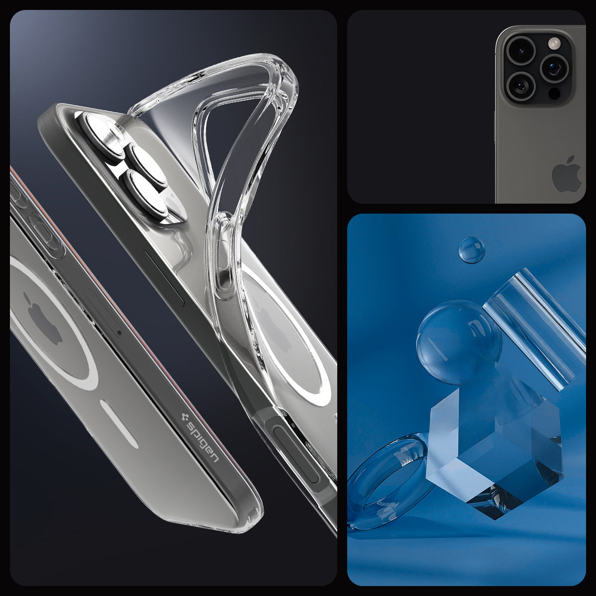 Handyhülle für iPhone 16 Pro Max, Spigen Crystal Flex Mag mit MagSafe, Transparent-Weiß