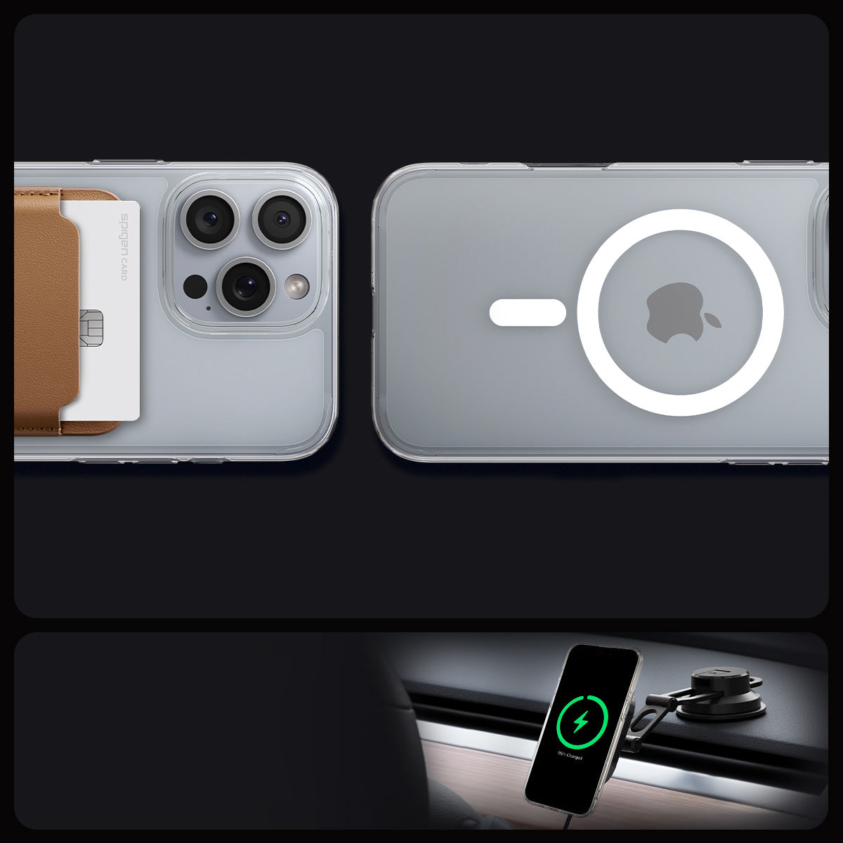 Handyhülle für iPhone 16 Pro Max, Spigen Crystal Flex Mag mit MagSafe, Transparent-Weiß