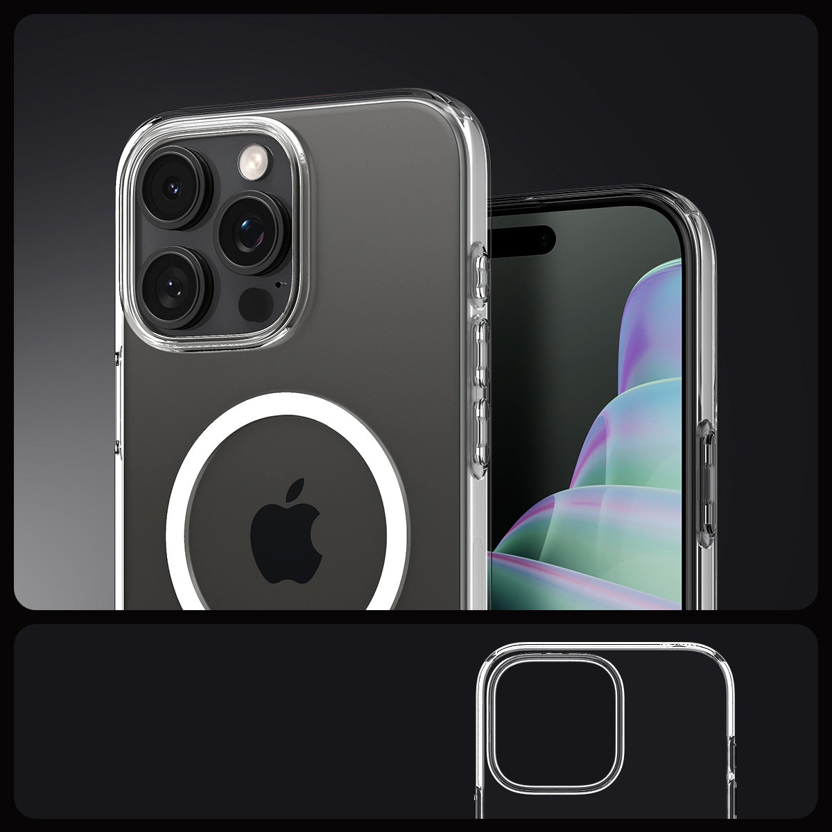 Handyhülle für iPhone 16 Pro Max, Spigen Crystal Flex Mag mit MagSafe, Transparent-Weiß