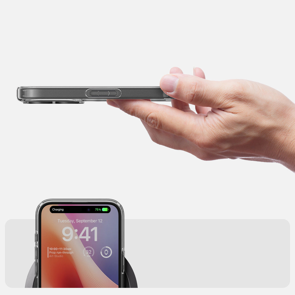 Handyhülle für iPhone 16, Spigen Crystal Hybrid, Transparent