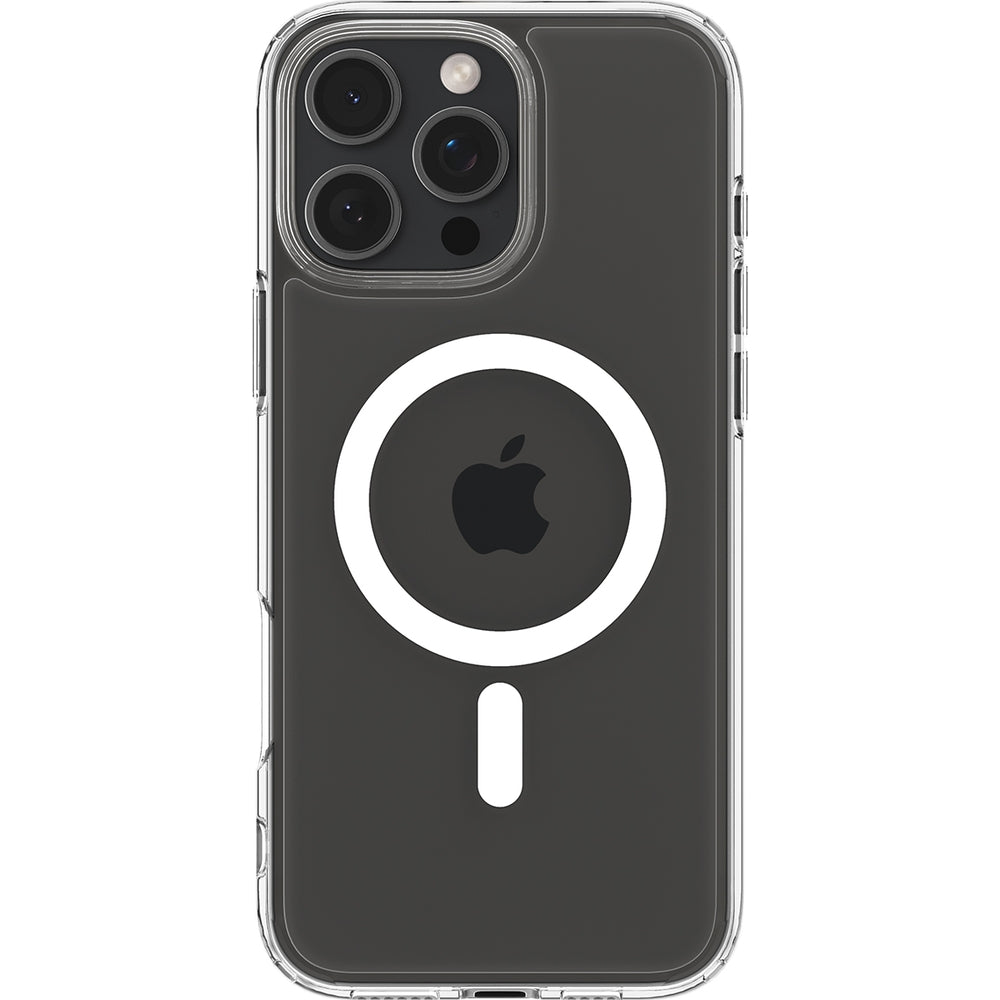 Handyhülle für iPhone 16 Pro Max, Spigen Crystal Hybrid Mag mit MagSafe, Transparent-Weiß
