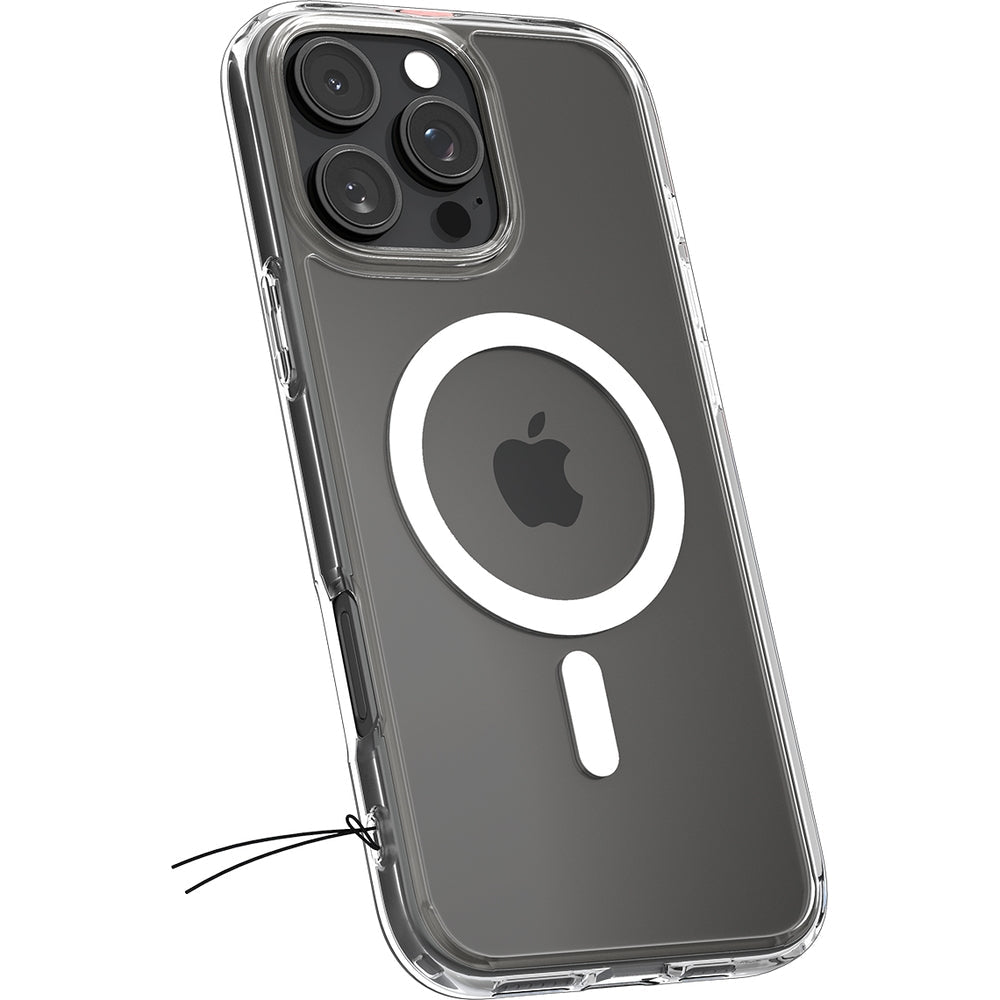 Handyhülle für iPhone 16 Pro Max, Spigen Crystal Hybrid Mag mit MagSafe, Transparent-Weiß