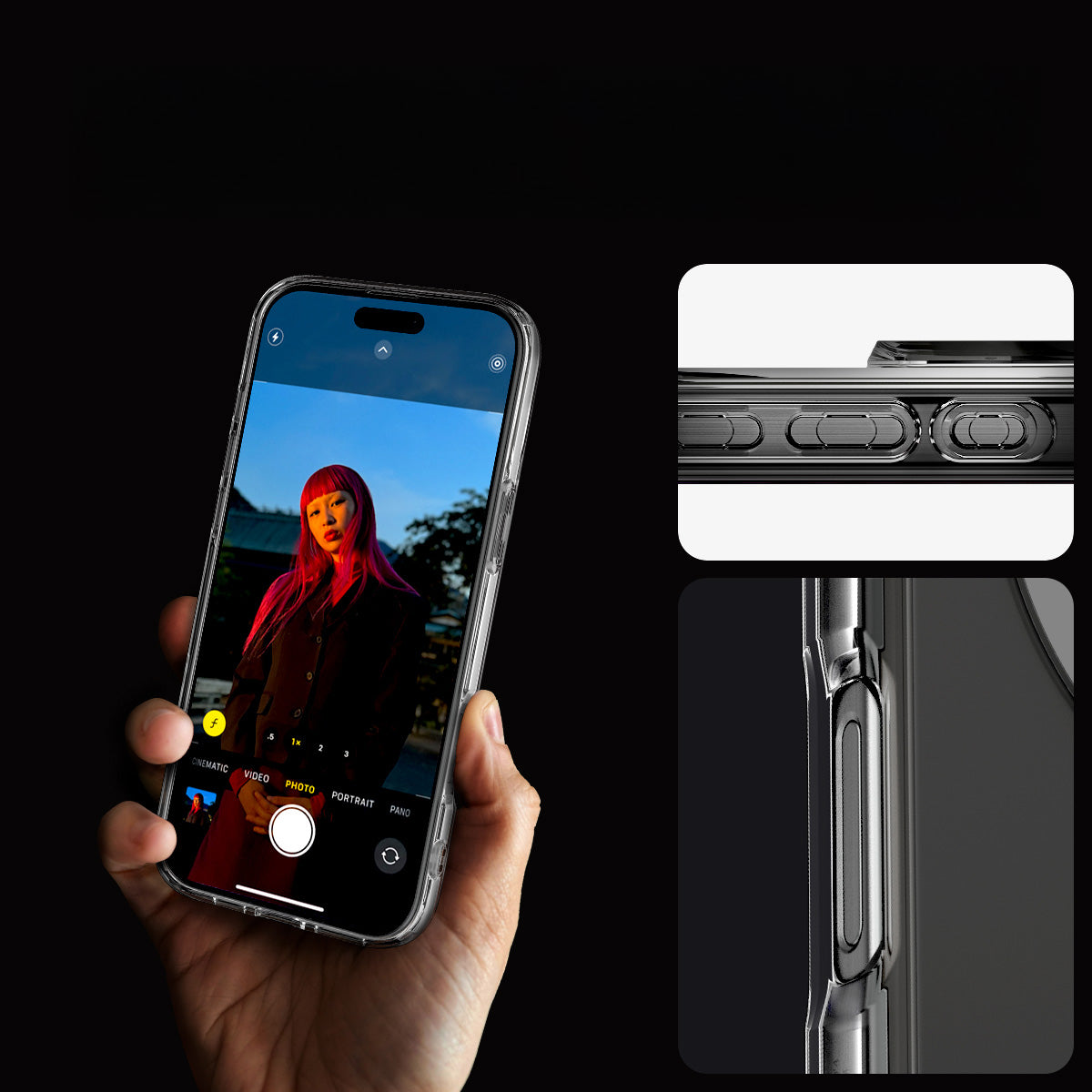 Handyhülle für iPhone 16 Pro Max, Spigen Crystal Hybrid Mag mit MagSafe, Transparent-Weiß