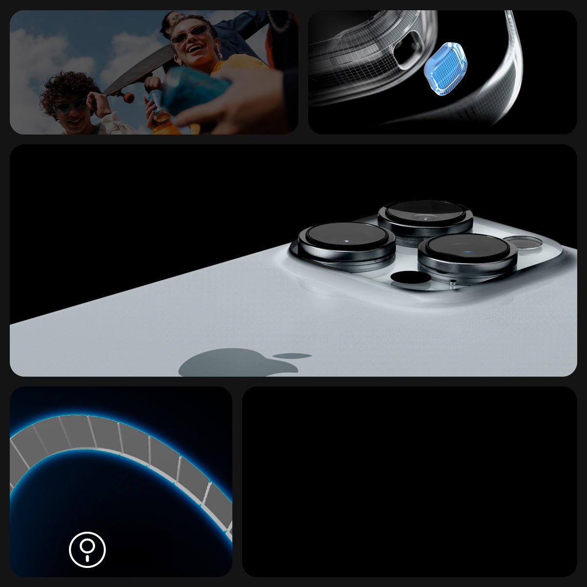 Handyhülle für iPhone 16 Pro Max, Spigen Crystal Hybrid Mag mit MagSafe, Transparent-Weiß
