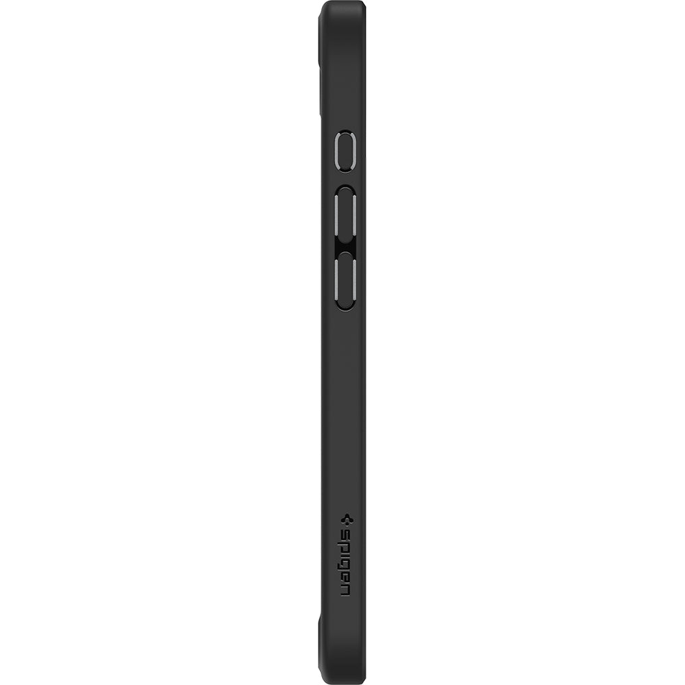 Handyhülle für iPhone 17e / 16e, Spigen Crystal Hybrid Mag mit MagSafe, Grau-Schwarz