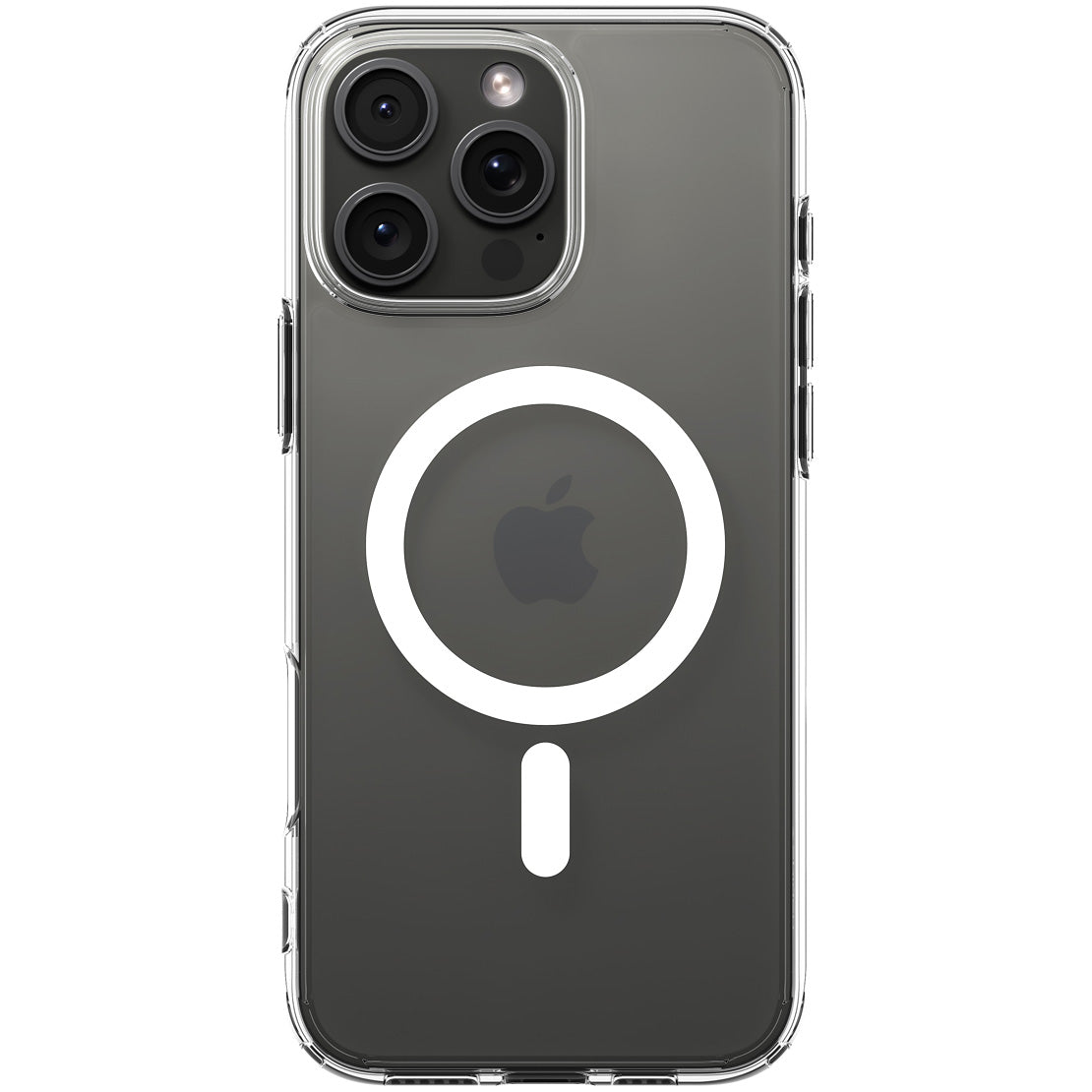 Handyhülle für iPhone 16 Pro, Spigen Crystal Hybrid Mag mit MagSafe, Transparent-Weiß