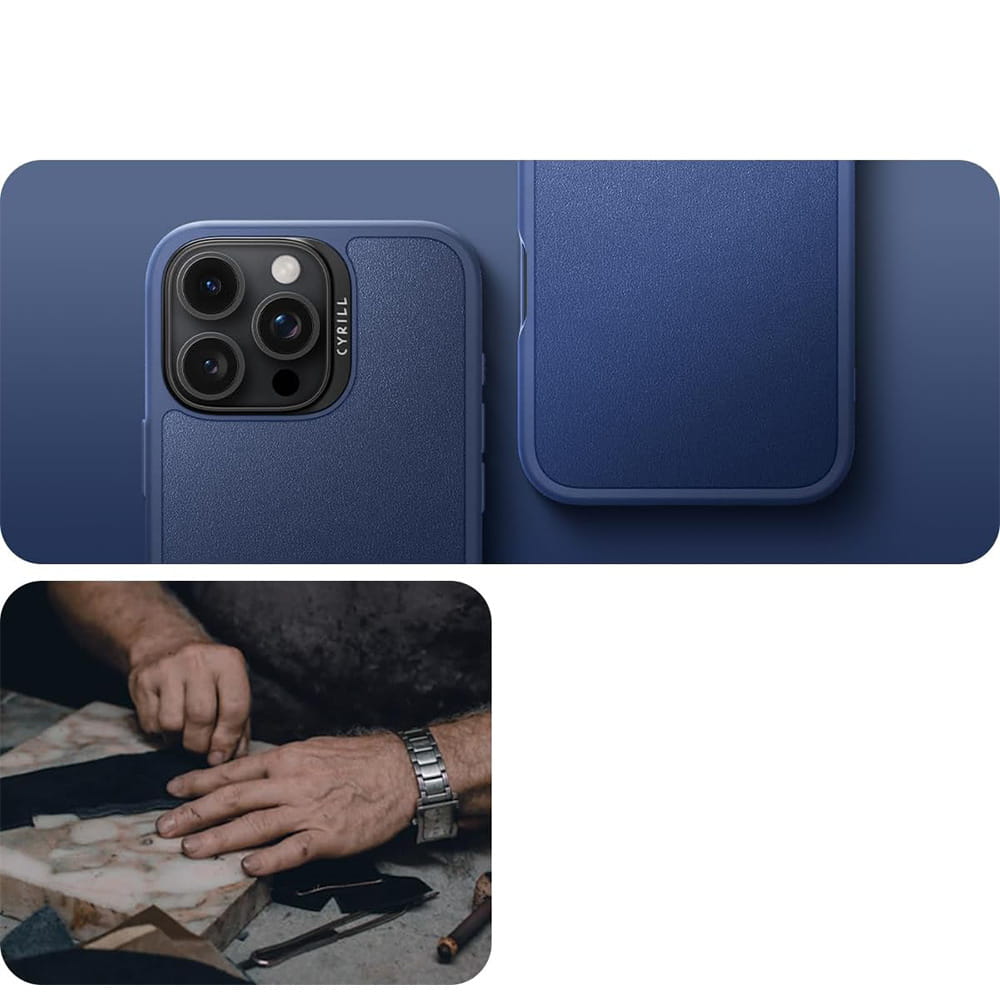 Handyhülle für iPhone 16 Pro Max, Spigen Cyrill Kajuk Mag mit MagSafe, Dunkelblau