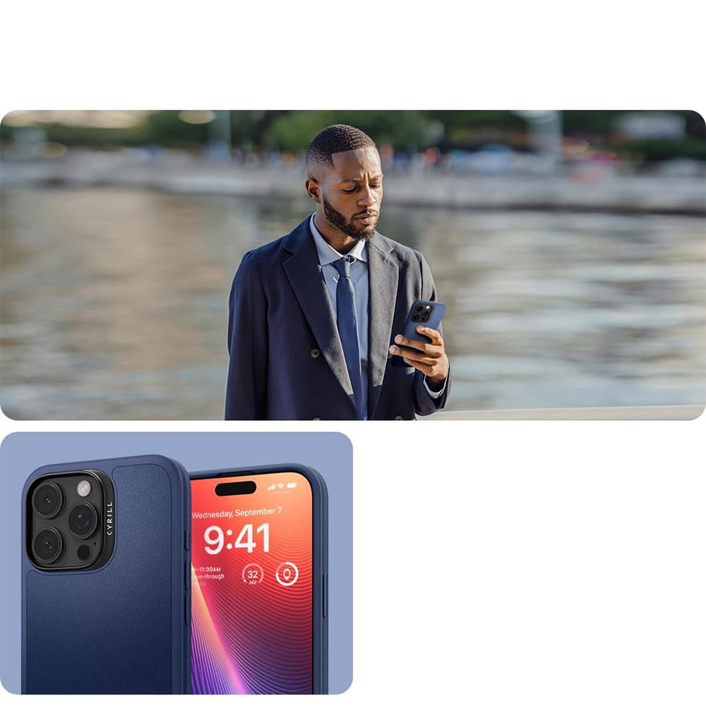 Handyhülle für iPhone 16 Pro Max, Spigen Cyrill Kajuk Mag mit MagSafe, Dunkelblau