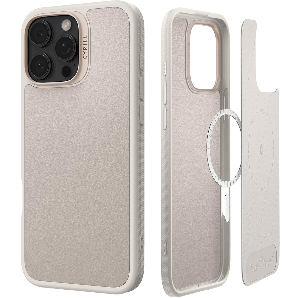 Handyhülle für iPhone 16 Pro, Spigen Cyrill Kajuk Mag mit MagSafe, Beige
