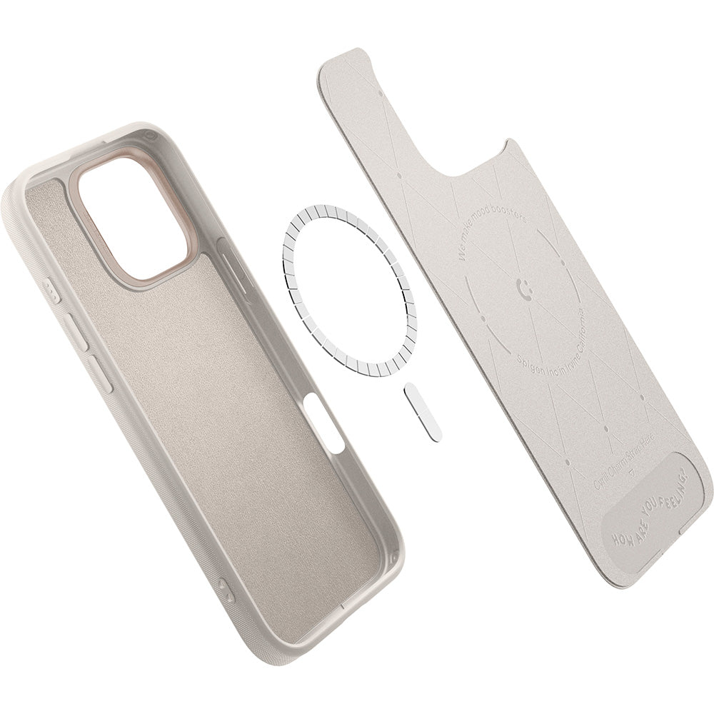 Handyhülle für iPhone 16 Pro, Spigen Cyrill Kajuk Mag mit MagSafe, Beige