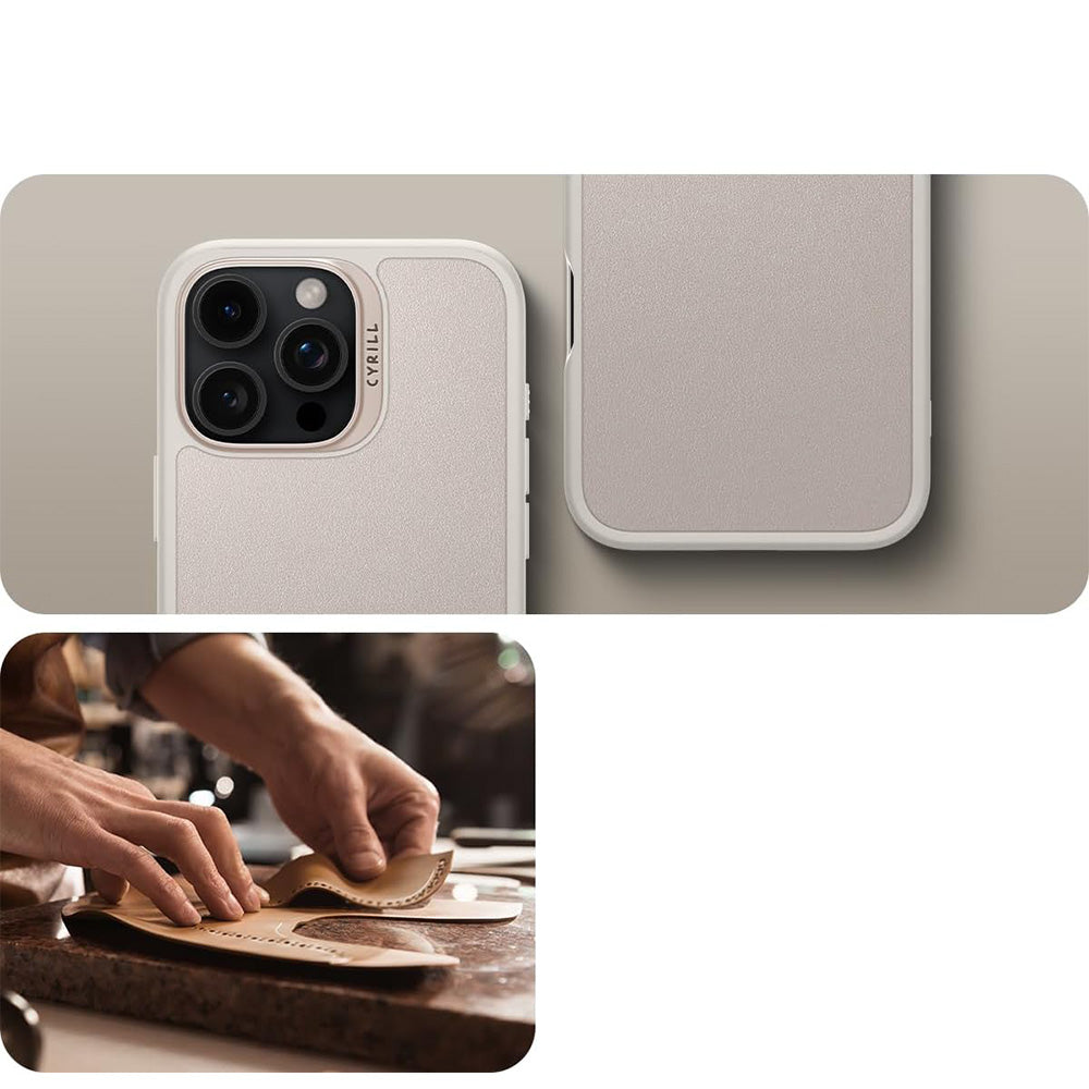Handyhülle für iPhone 16 Pro, Spigen Cyrill Kajuk Mag mit MagSafe, Beige