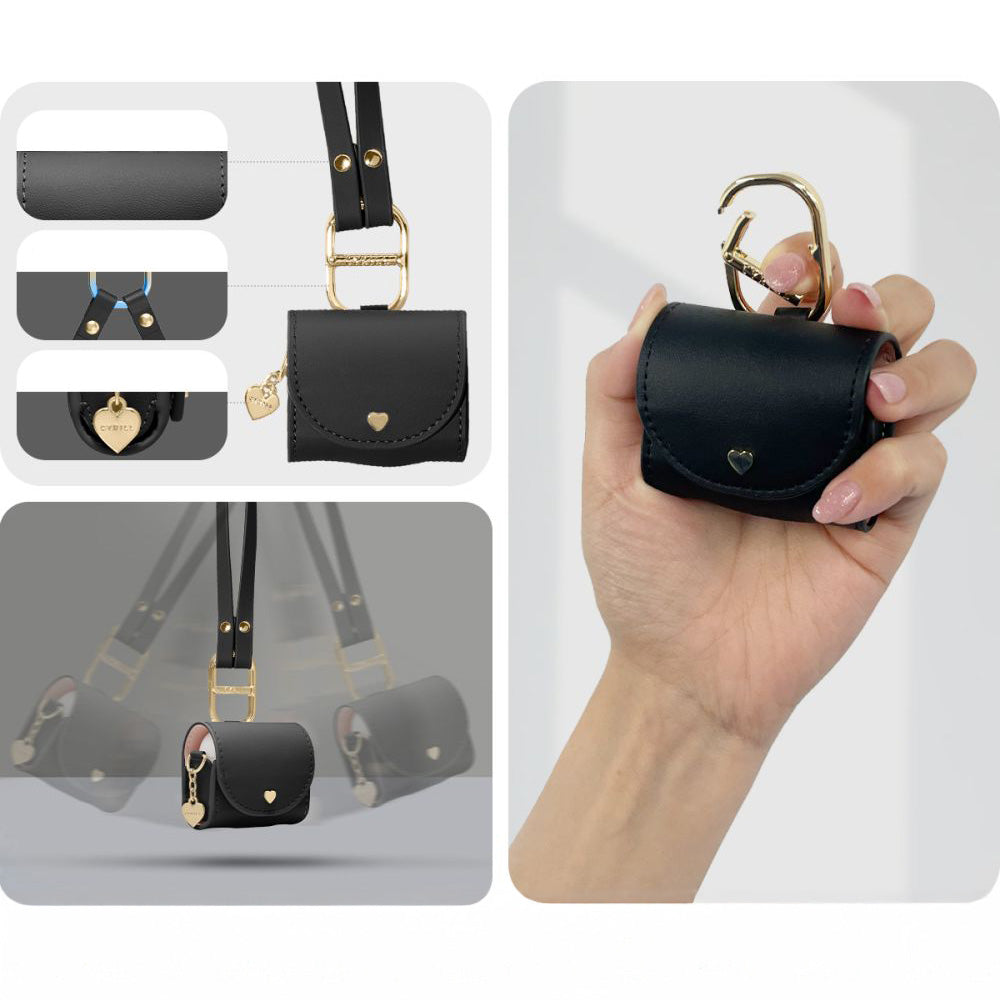 Schutzhülle mit Umhängeband für AirPods 5 / 4, Spigen Cyrill Mini Bag, Schwarz