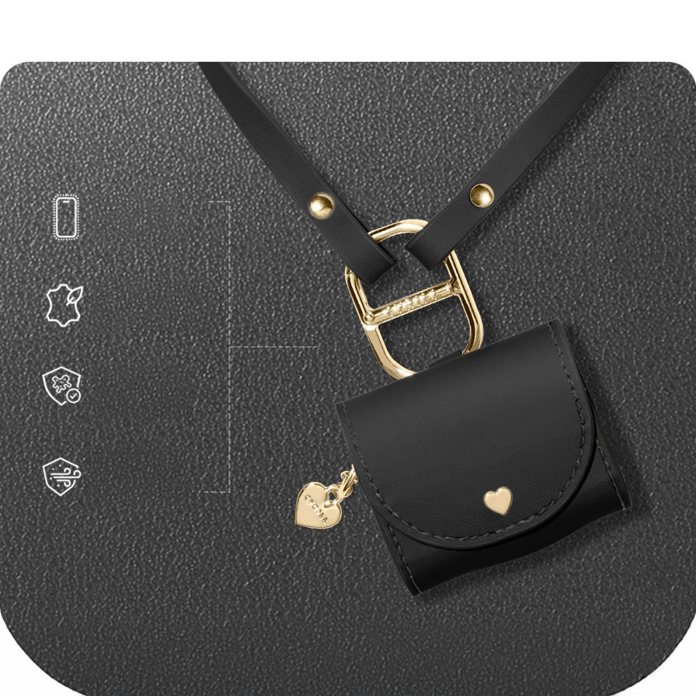 Schutzhülle mit Umhängeband für AirPods 5 / 4, Spigen Cyrill Mini Bag, Schwarz