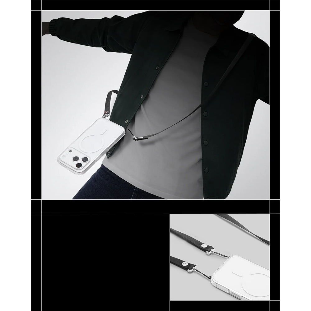 Umhängeband für Smartphone und Kamera, Spigen Lanyard Strap DA30L, Schwarz