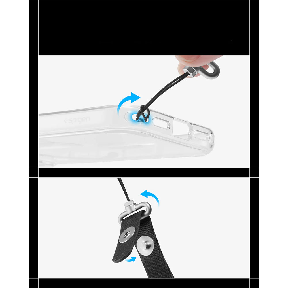 Umhängeband für Smartphone und Kamera, Spigen Lanyard Strap DA30L, Schwarz