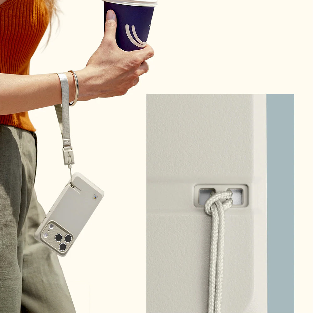 Handyband mit Handschlaufe, Spigen Classic LS Phone Strap DA30S-LS, Beige