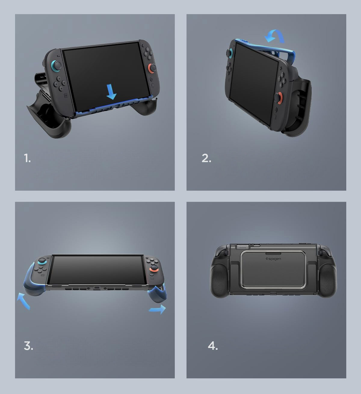 Hülle für Nintendo Switch 2, Spigen Dual Grip Pro, Schwarz