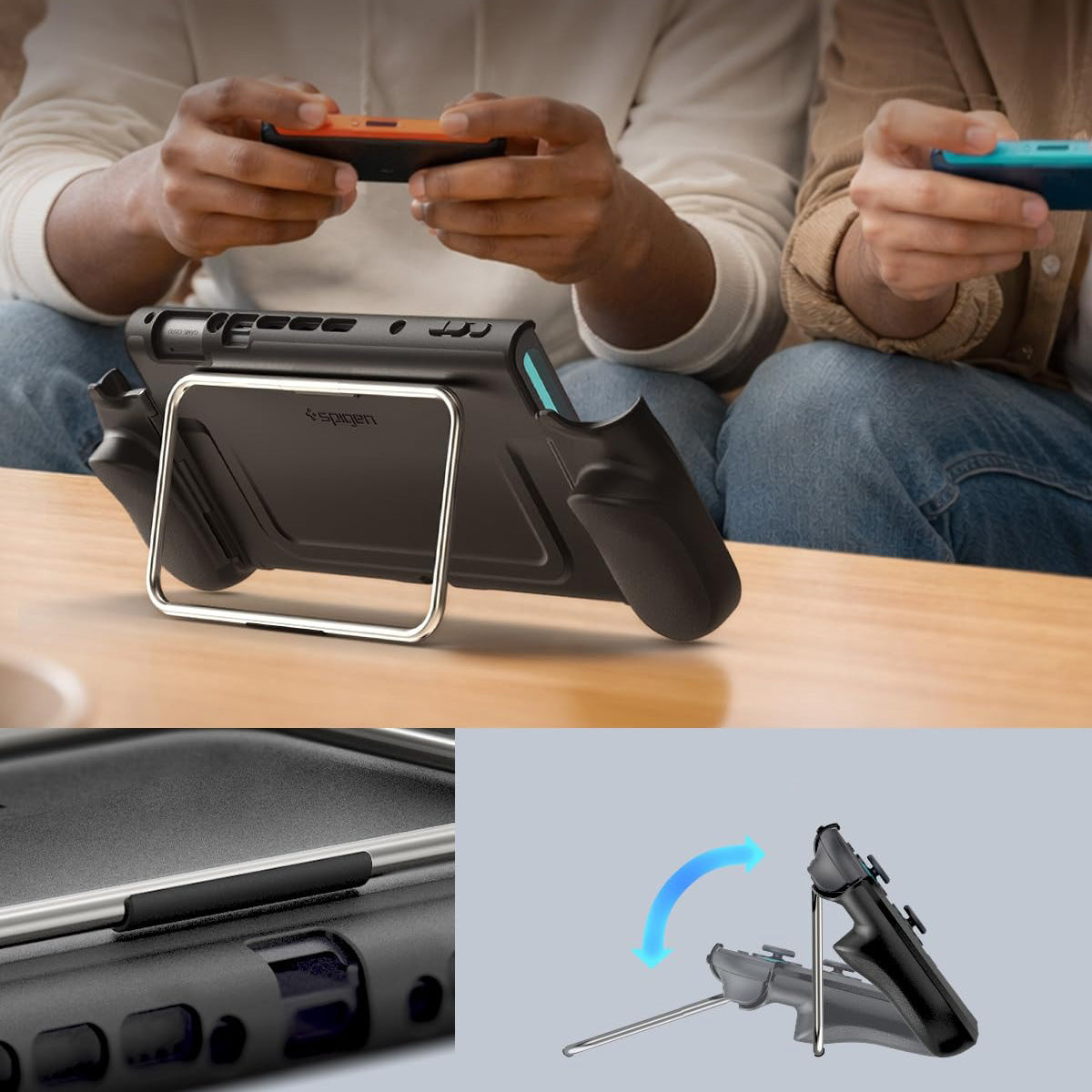 Hülle für Nintendo Switch 2, Spigen Dual Grip Pro, Schwarz