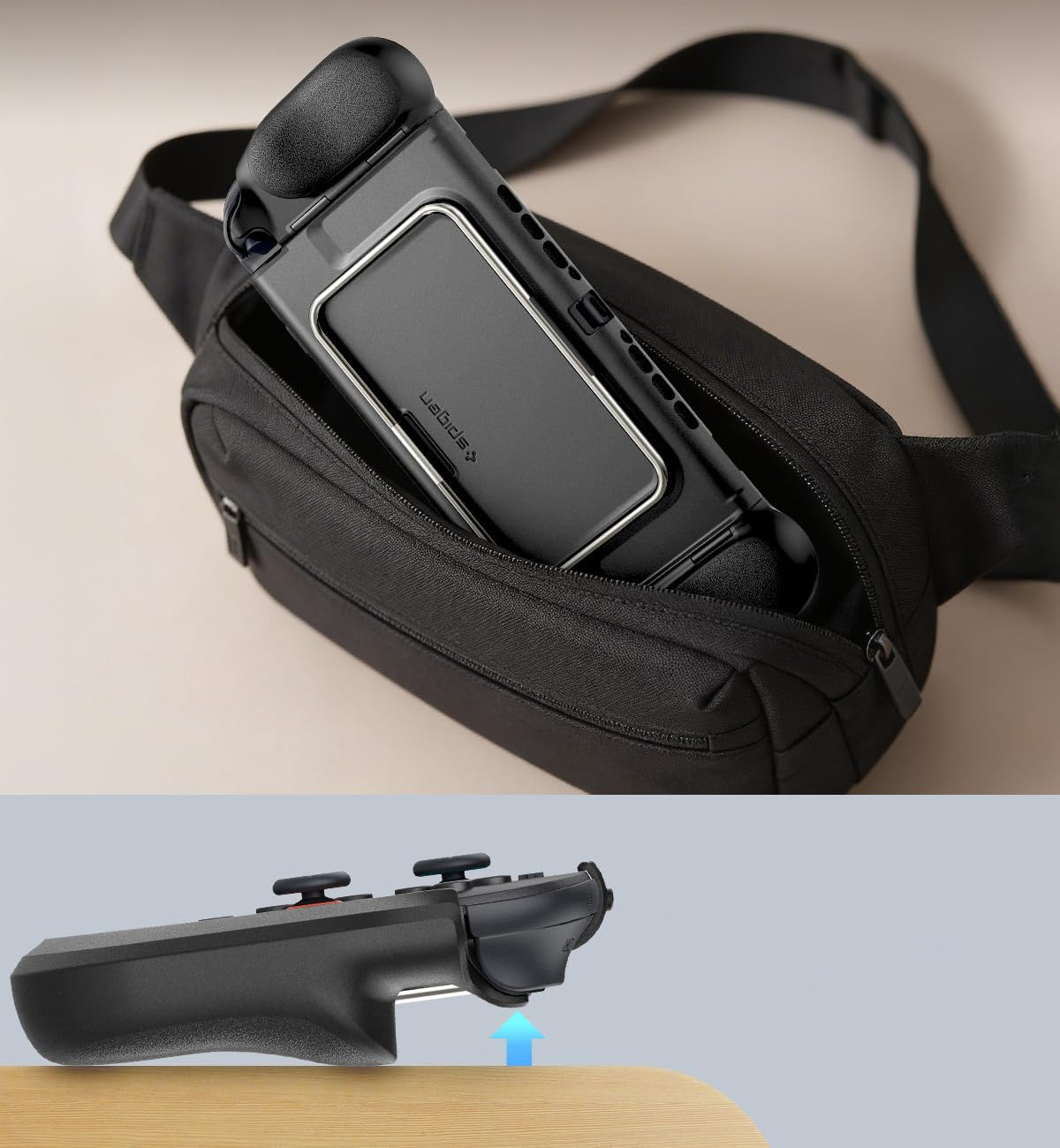 Hülle für Nintendo Switch 2, Spigen Dual Grip Pro, Schwarz