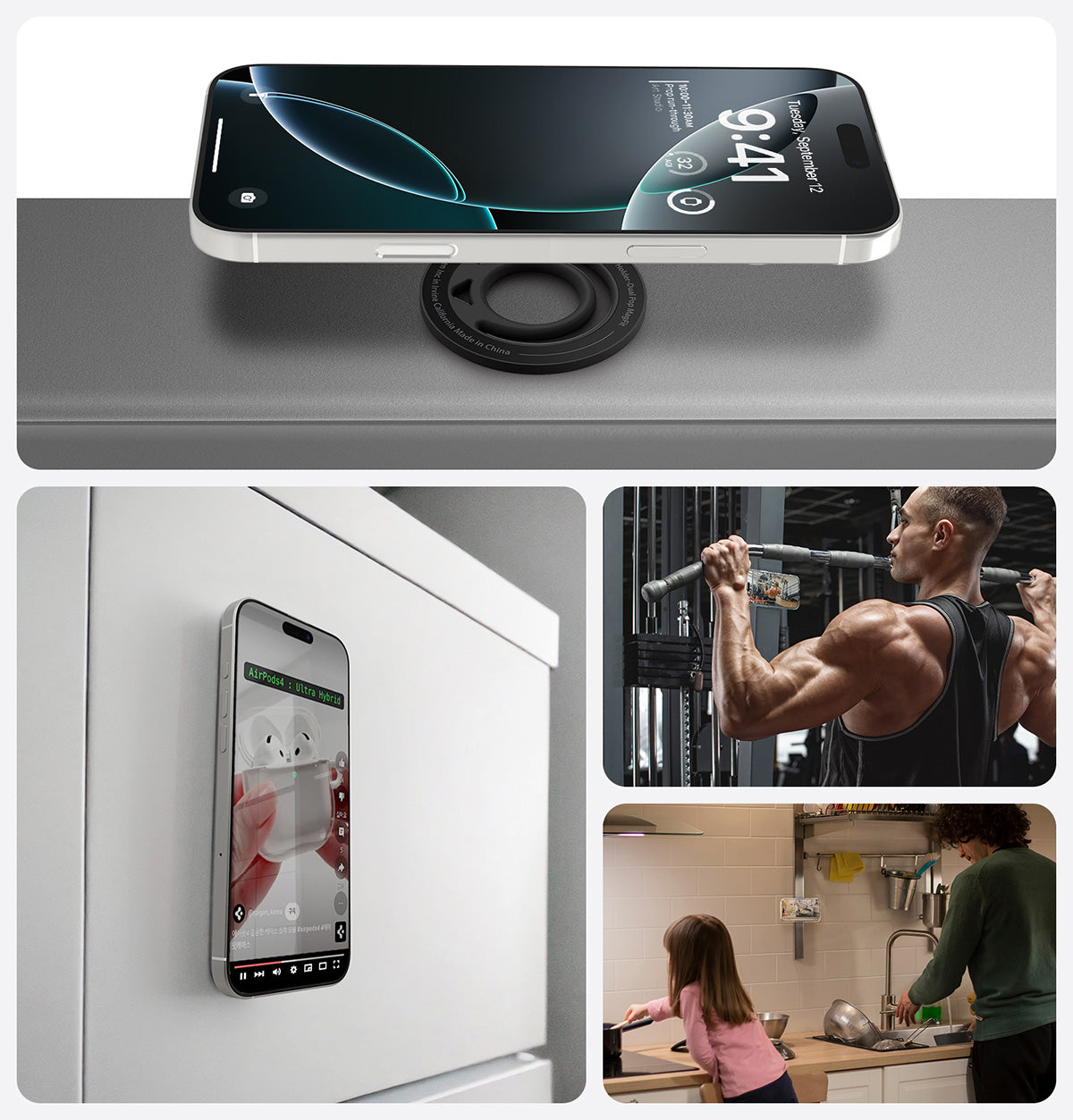 Magnetischer Fingerhalter für MagSafe, Spigen Dual Pop MagFit Holder, Schwarz