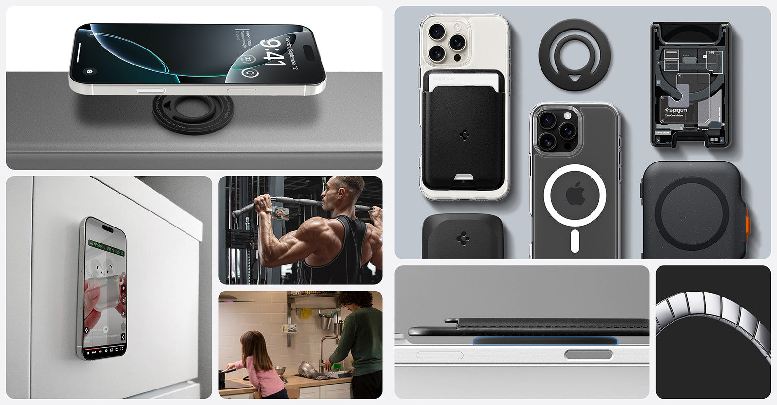 Magnetischer Fingerhalter für MagSafe, Spigen Dual Pop MagFit Holder, Schwarz