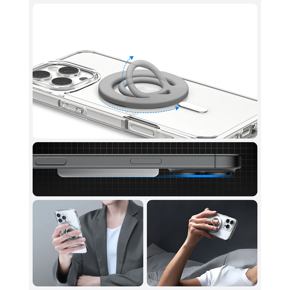 Magnetischer Fingerhalter für MagSafe, Spigen Dual Pop MagFit Holder, Dunkelgrau