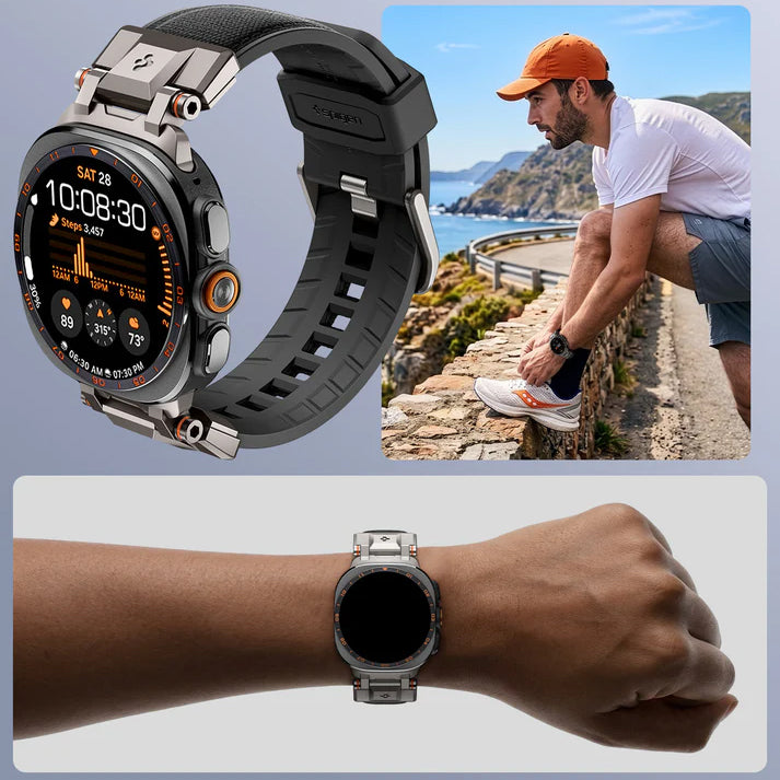 Armband für Galaxy Watch Ultra 2 / Ultra, Spigen DuraPro Armor, Schwarz