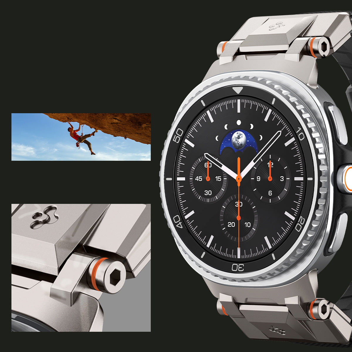 Armband für Galaxy Watch 8 / Classic, Spigen DuraPro Armor, Schwarz