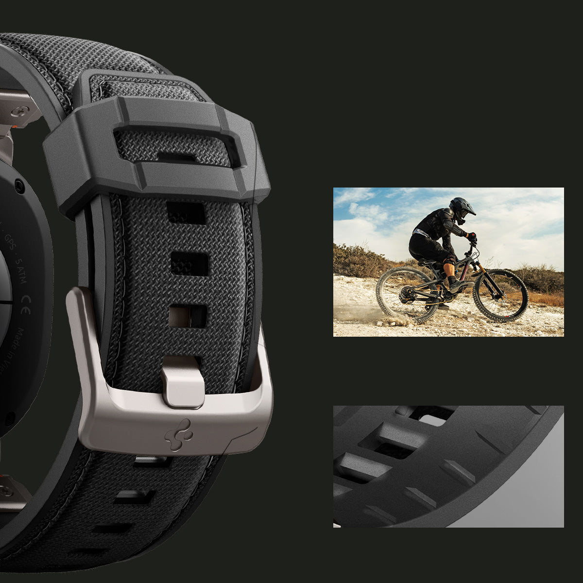 Armband für Galaxy Watch 8 / Classic, Spigen DuraPro Armor, Schwarz