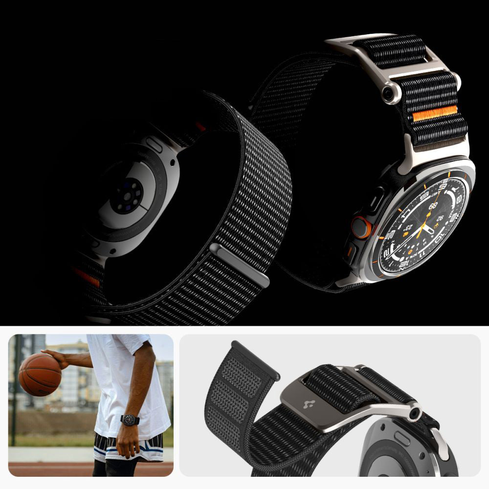 Armband für Galaxy Watch Ultra 2 / 1, Spigen DuraPro Flex Band, Schwarz