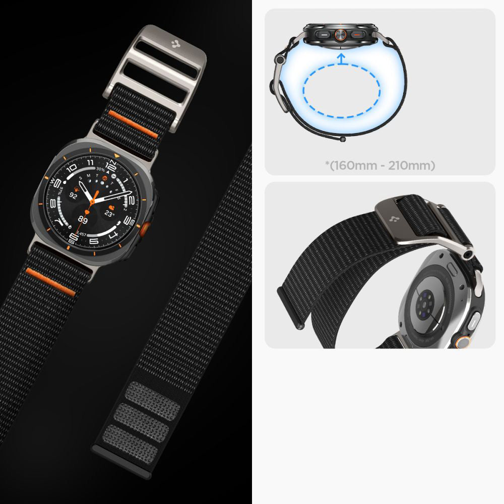 Armband für Galaxy Watch Ultra 2 / 1, Spigen DuraPro Flex Band, Schwarz