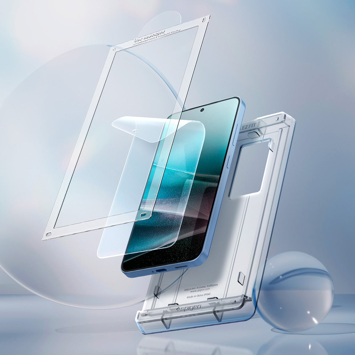 Bildschirmfolie + Applikator für Galaxy S25, Spigen Elite Shield EZ Fit 1-Pack
