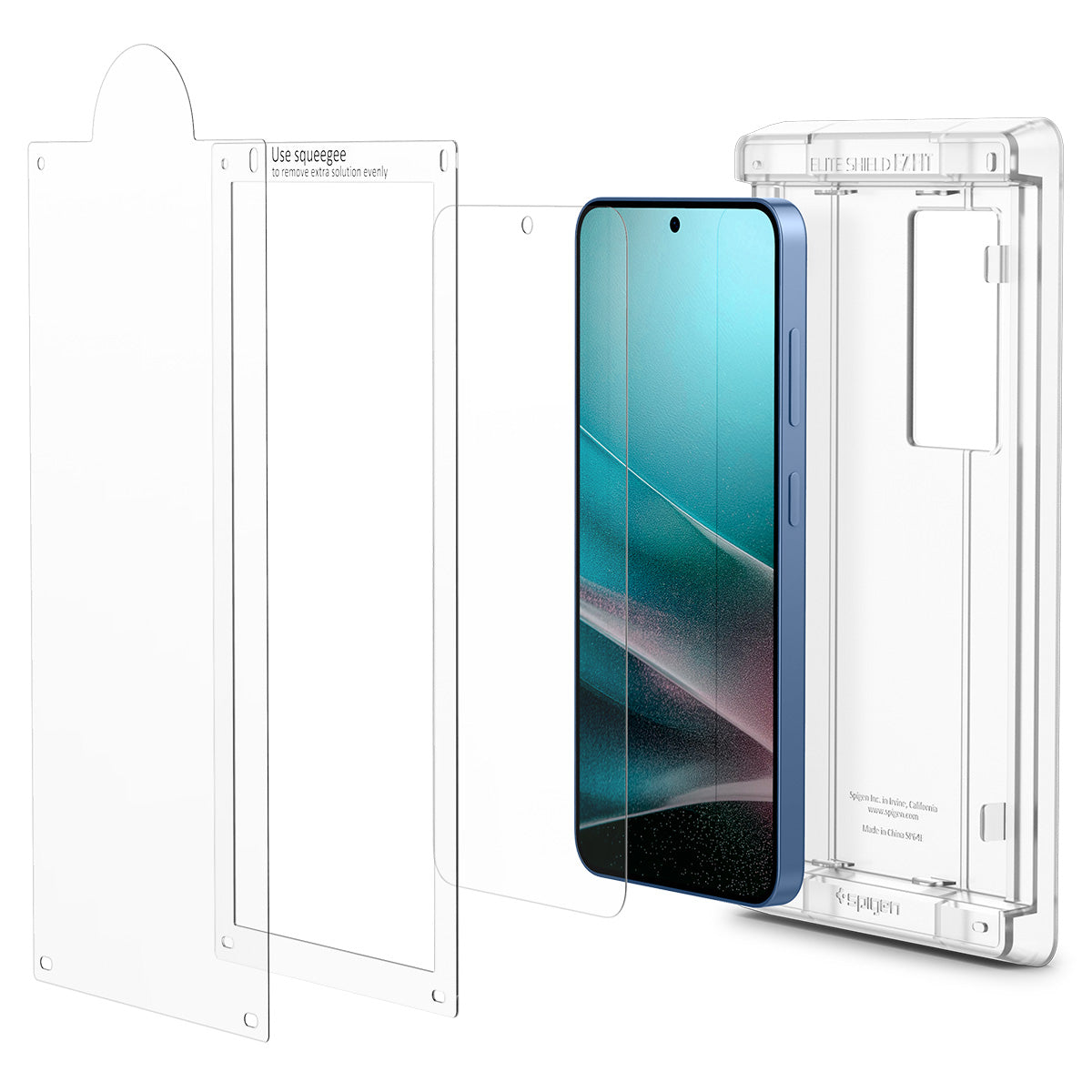 Bildschirmfolie + Applikator für Galaxy S25 Plus, Spigen Elite Shield EZ Fit 1-Pack